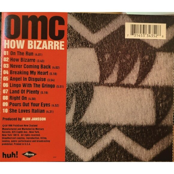 OMC How Bizarre Music CD 1996 Pop Rock Album Produced by Alan Jansson 37236cd - Picture 2 of 2